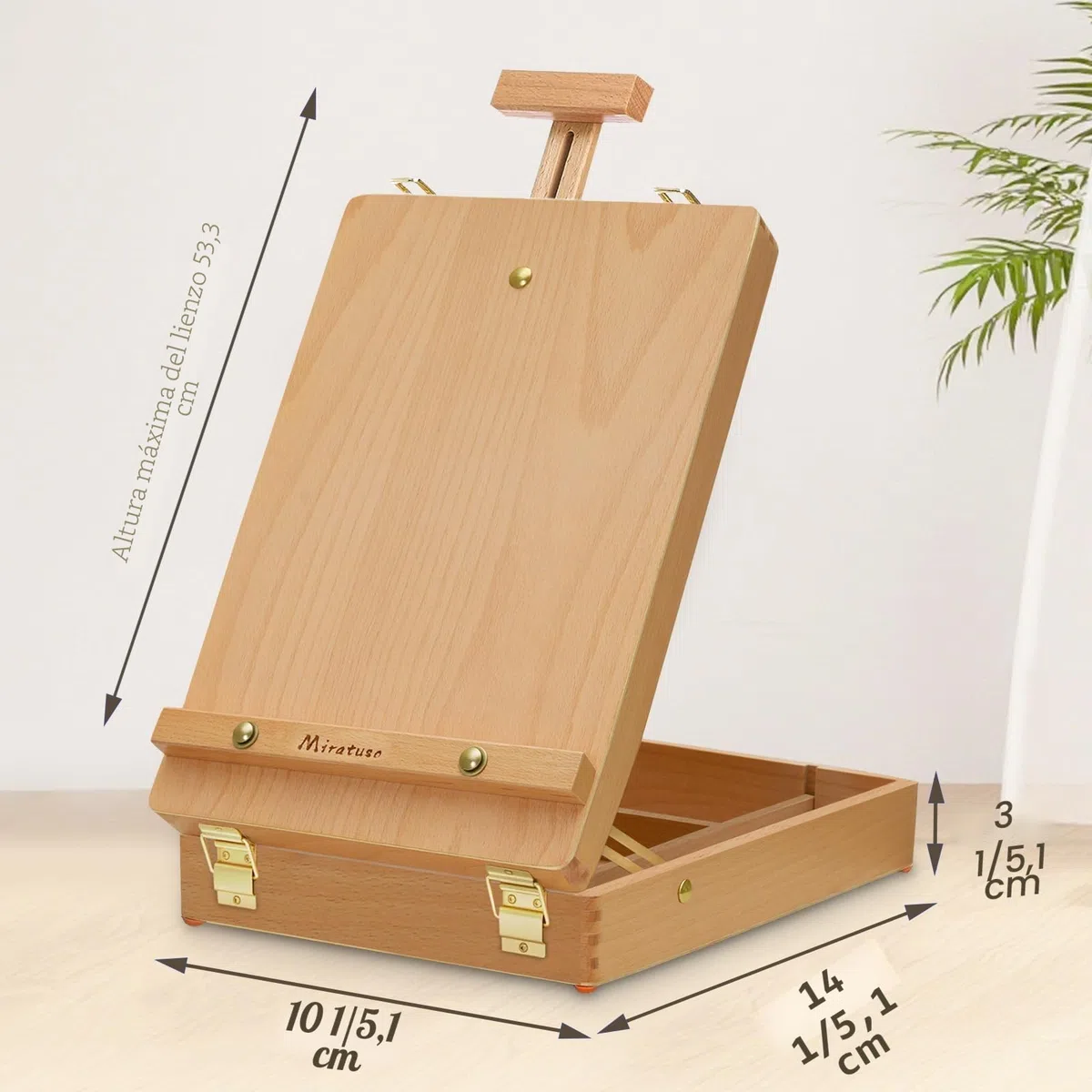 Caballete de mesa, Caja de Caballete de Mesa Portátil de Madera de Haya para Pintura, Ideal para Artistas, Estudiantes y Principiantes
