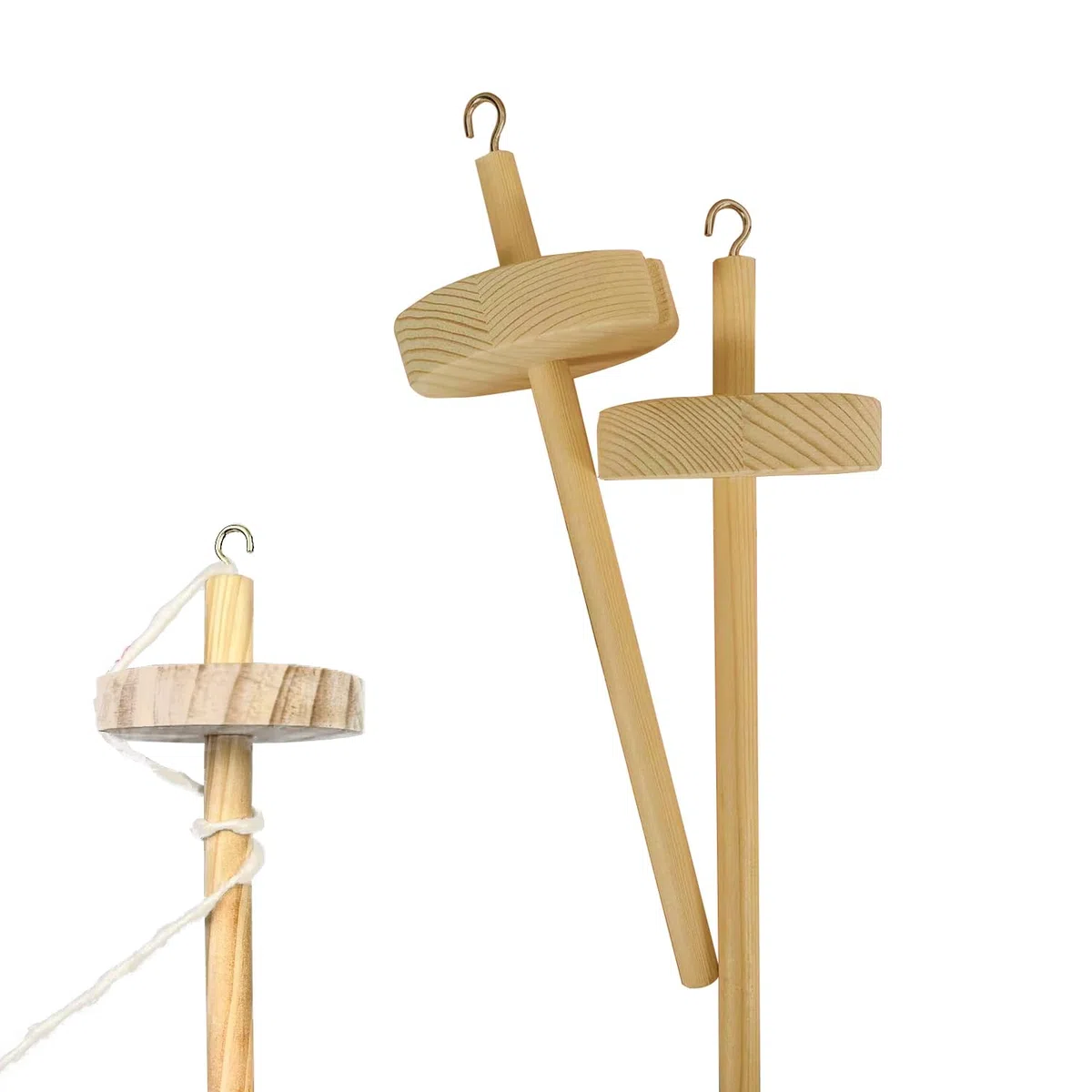 Suercia hilada a mano: juego de 2 husillos de madera con hilo Whorl – Herramienta perfecta para hilado de mano y lana