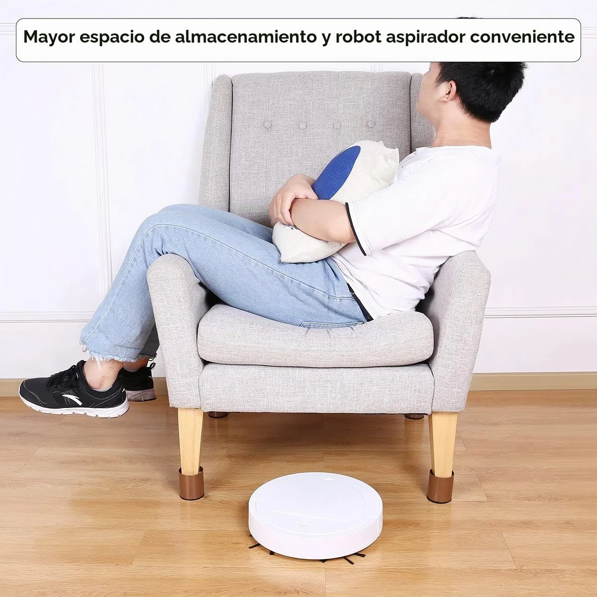 RCHYFFED Elevadores de Muebles 2,4 '' Alto de Acero, Elevador de Cama, Protege Suelos Pies de Mesa y Silla, Altura de Elevación de 5 cm para Sofá y Armarios, Patas de Somier con Autoadhesivo