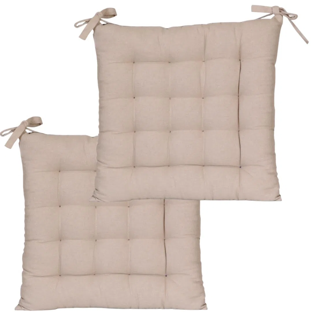 Atout Ciel – Juego de 2 Almohadillas de Silla cuadradas, Bicolor 40 x 40 cm, Color Gris y Gris
