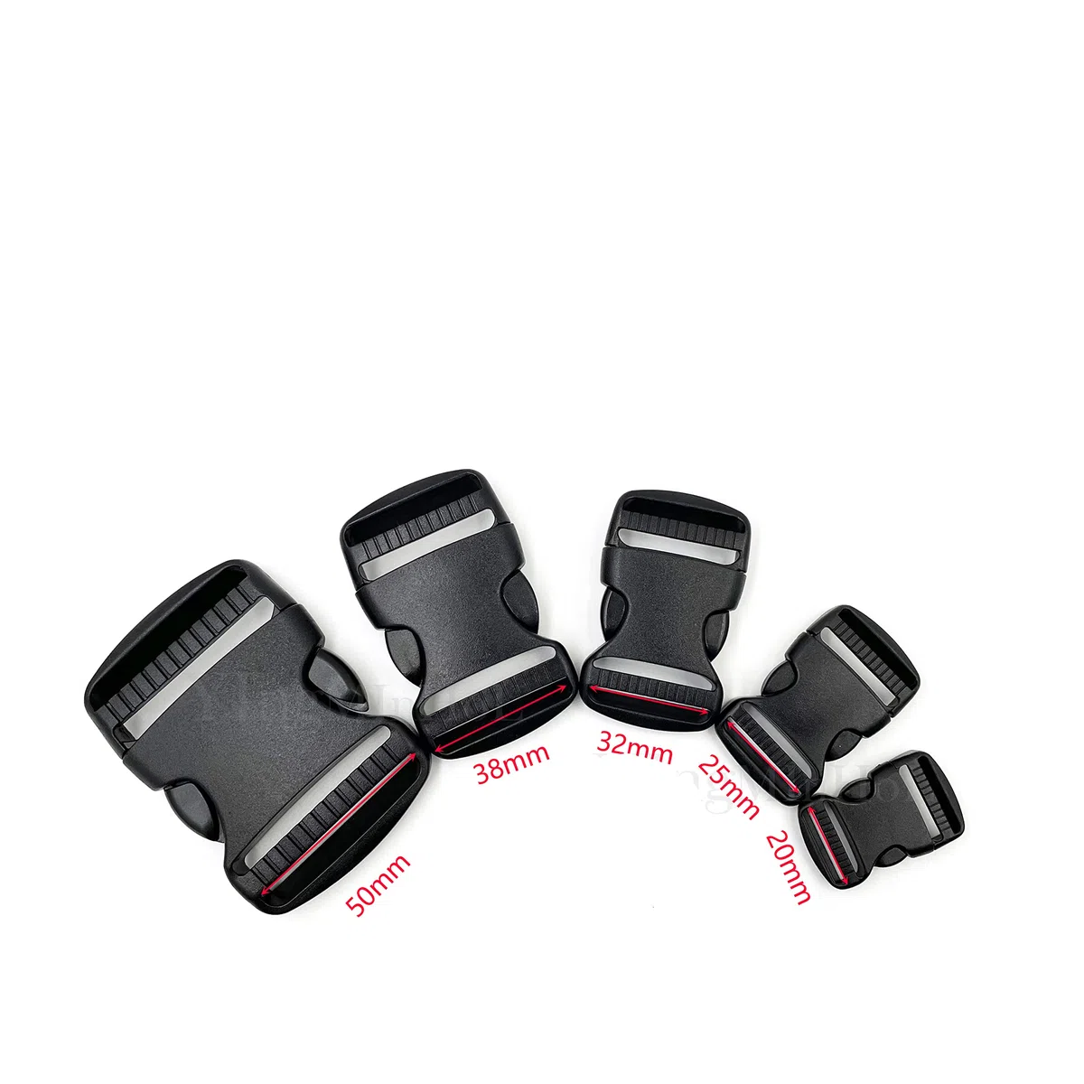 20mm/25mm/32mm/38mm/50mm negro doble hebillas de liberación lateral ajustable mochila táctica cinturón piezas correa correa