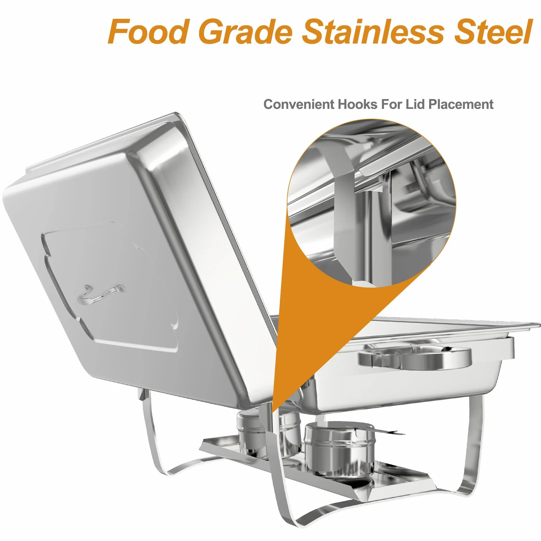 Juego de 2 Calentadores de Comida para Buffet, Chafing Dish, Calentador de Buffet de Acero Inoxidable, para Fiestas, Catering, Banquetes, para Catering, Eventos y Fiestas