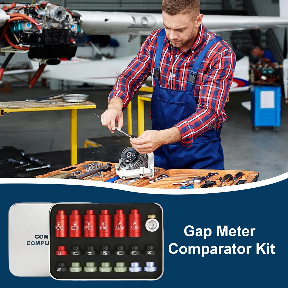 Kit Comparador De Calibre De Espacio De Cabeza | Equipo De Recarga De Balas De Aluminio | Herramienta De Medición De 14 Insertos Y 6 Bujes | Inspector De Distancia De Calibre De Precisión Para Un
