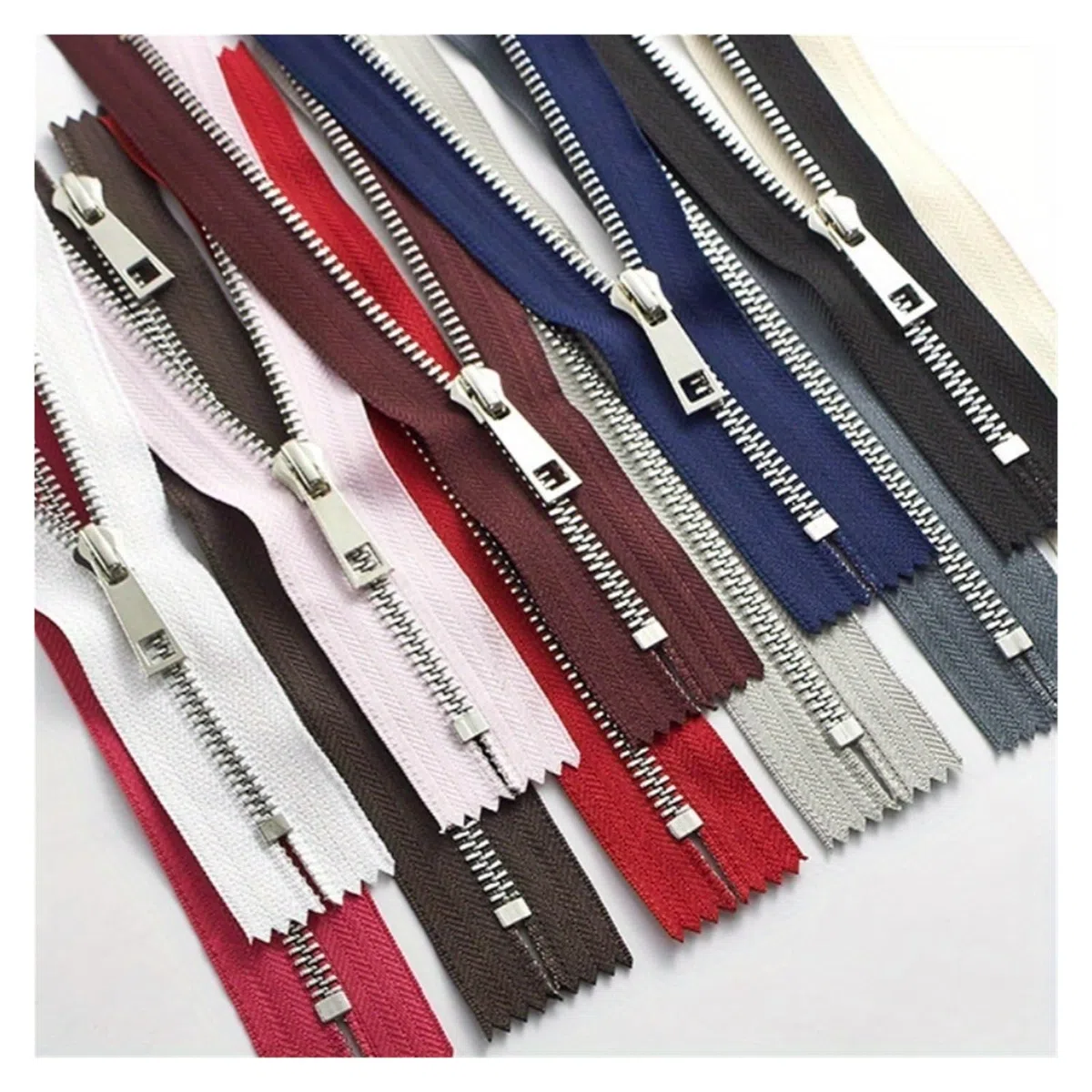 5 piezas de 15-30 cm 5# cremallera de metal de aleación de dientes plateados en Y dientes lisos, bolsillo de piel (azul profundo, 30 cm)