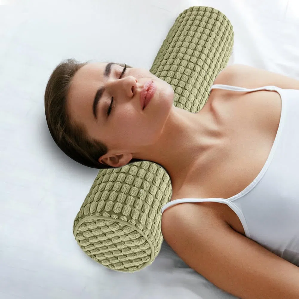 Almohada Cervical y de Cuello 11x45 cm, Almohada Ergonómica de Viaje con Espuma Viscoelástica, Lavable, Cojín Cervical para Dormir, Almohadas Cervicales para Dormir