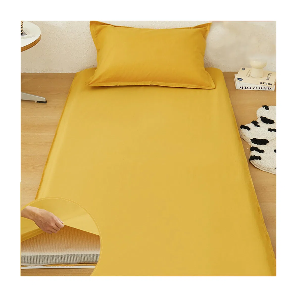Algodón Fundas Colchón Futon con Cremallera, Grandes Cubierta de Colchón, Japonés Cubierta del Colchón Futon Lavable, Plegable Funda Protectora de Colchón Transpirable,D,80x190cm/31x75in