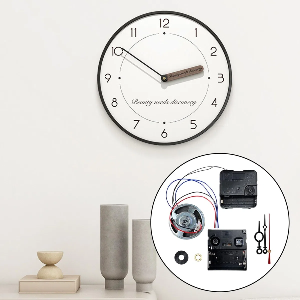 Colcolo Mecanismo de Movimiento de Reloj de Pared de Bricolaje con Piezas de reparación de Manos Reparación de Reloj con Caja de música para reemplazo de, Estilo b