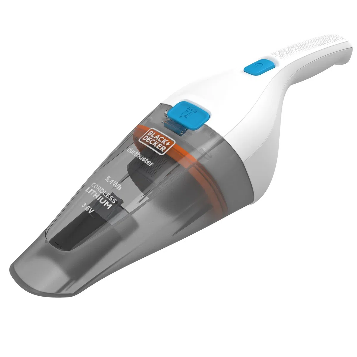 BLACK+DECKER NVC115JL-QW - Aspirador de mano sin cable 3.6V (1.5Ah) Dustbuster con acción ciclónica, Blanco/Azul