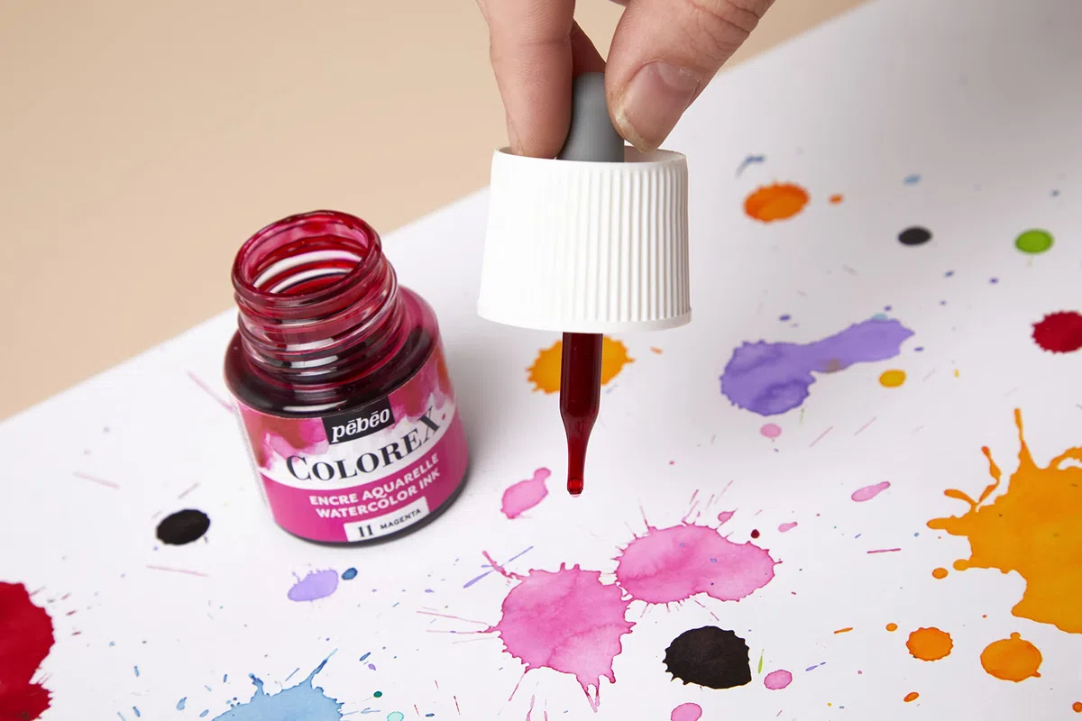 Pebeo Colorex - Kit de Dibujo Manga e Ilustración con 12 Botellas Surtidas de Tinta Esencial para Acuarela 20 ml