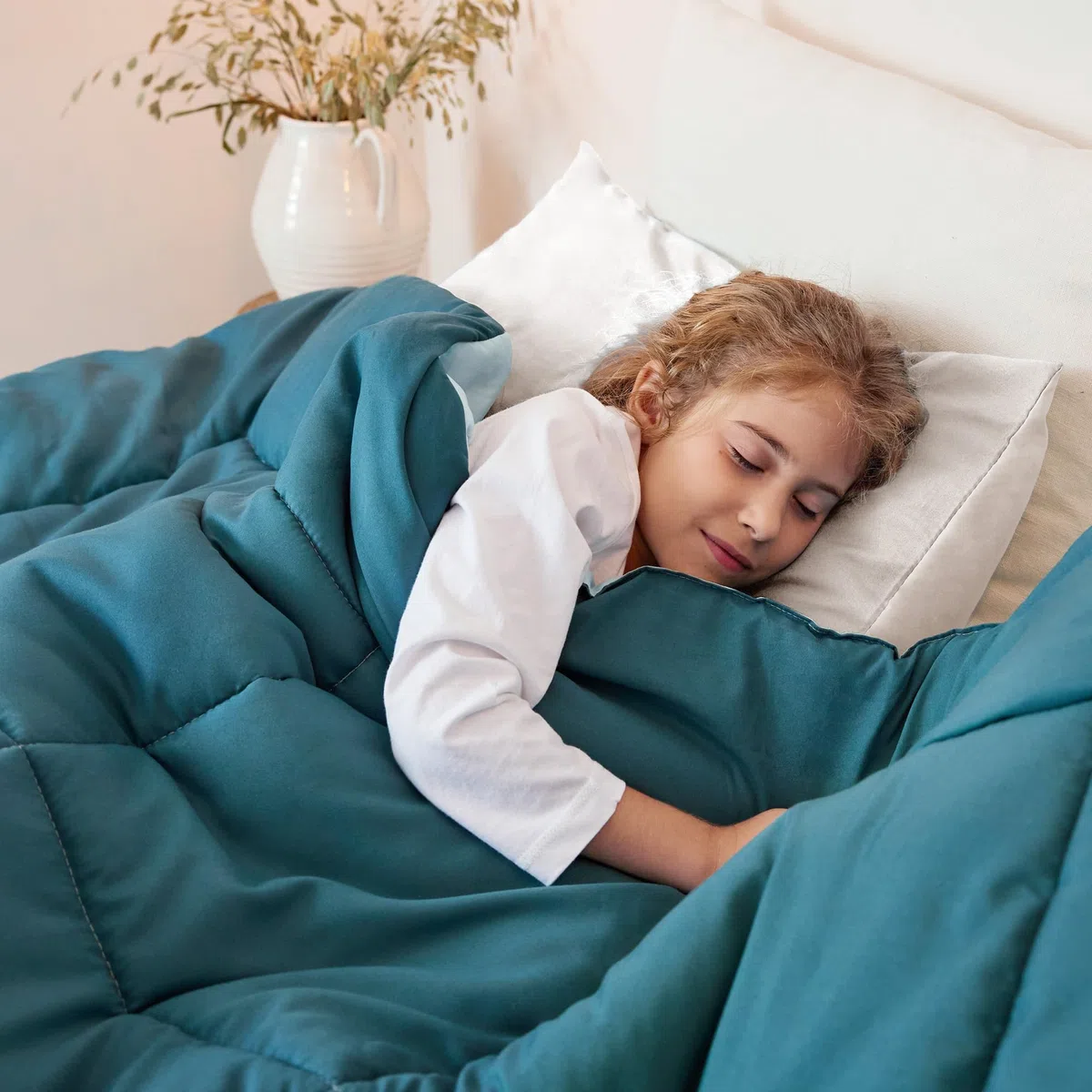 Exclusivo Mezcla Edredón para Cama 135/150, Edredón Nórdico Suave, Reversible y Transpirable, 220 gr/m² en Microfibra, Adecuado para Verano, Verde Azulado Polvoriento/Azul Balneario (220 x 230 cm)