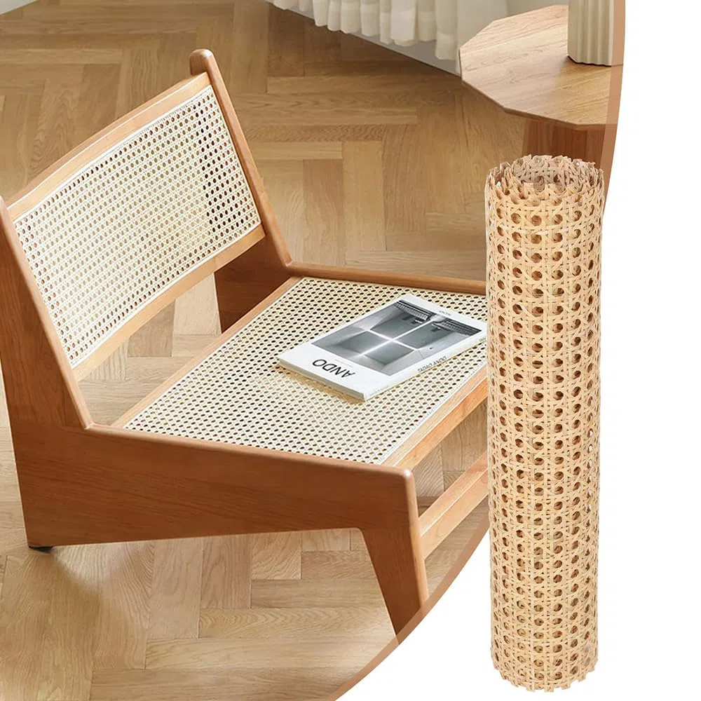 Ratán Rollo PE,Trenza vienesa,Rollo Plancha de Rattan Tejida,resistente al moho,ancho de ratán,resistente agua,malla de panal de abeja,silla de trenza vienesa para proyectos de bricolaje(35cm x 2 m)