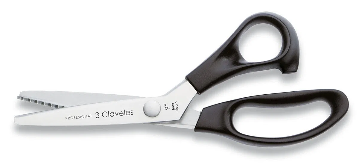 3 Claveles 125 - Tijera en zig zag de 23 cm(9"), inox, mango nylon