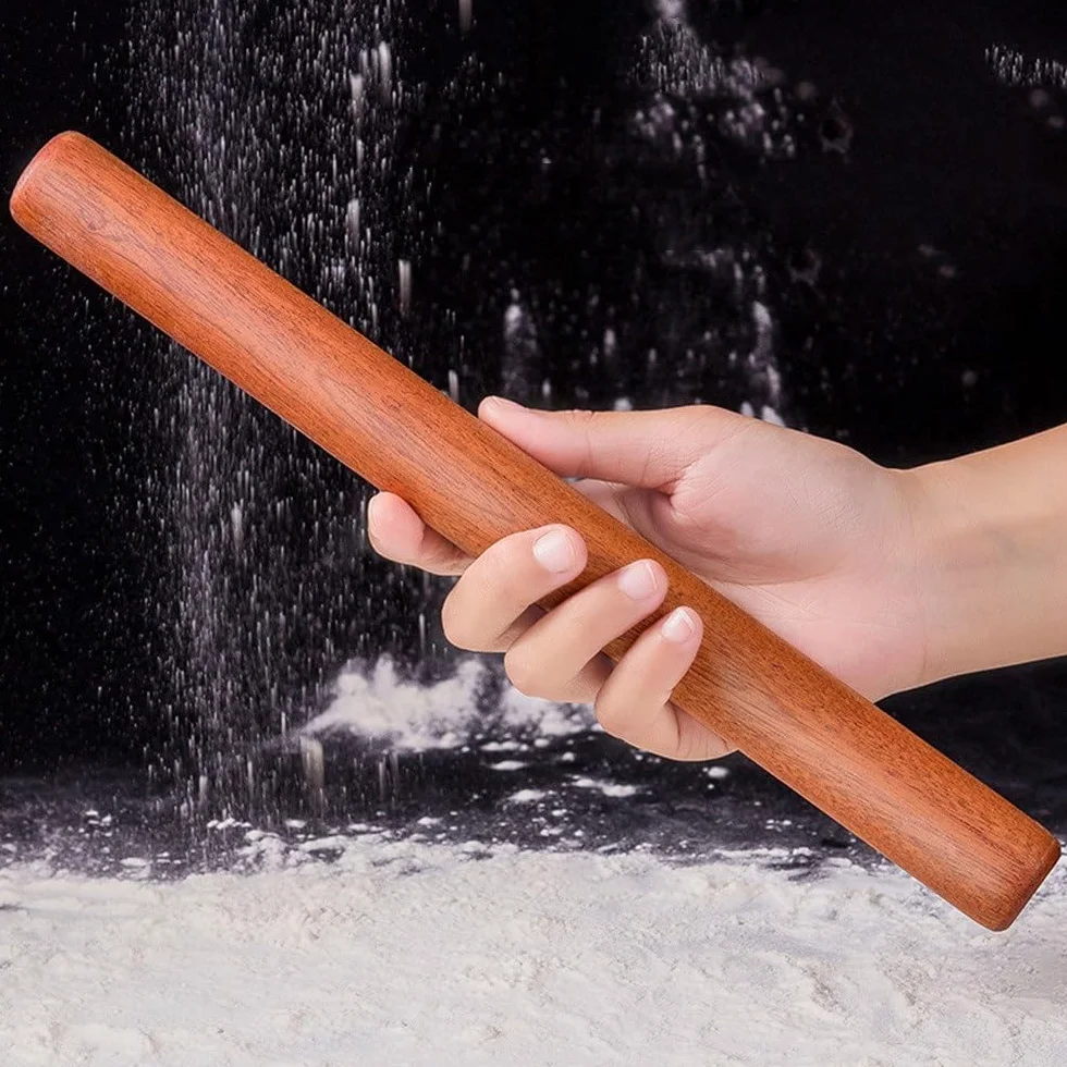 Rodillo de madera para hornear, herramienta de cocina de 25 cm de largo para uso doméstico, ideal para masa de pastelería, galletas y mucho más