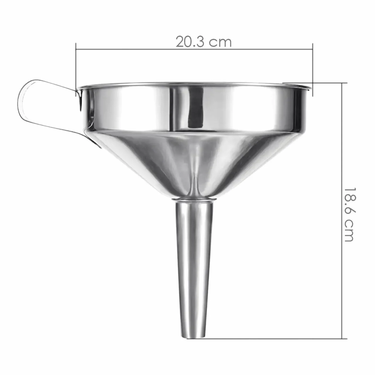 Embudo de Acero Inoxidable, Embudo de Cocina de Acero Inoxidable de 10 a 24 cm con Filtro Desmontable(20 CM)