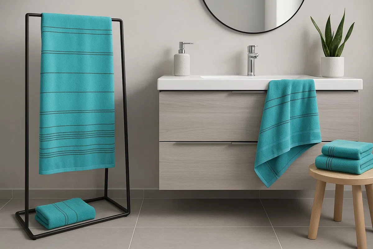 Betz Lines XXL Toalla de baño - Toalla de Playa Grande - Toalla de Sauna de algodón 100% - Toalla de Tumbona - 90x180 cm - Turquesa