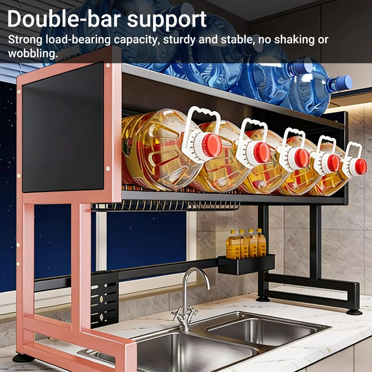 Escurridor de platos para colocar sobre el fregadero, estante grande de organización para encimera de cocina, escurridor de platos para platos, vasos, cubiertos