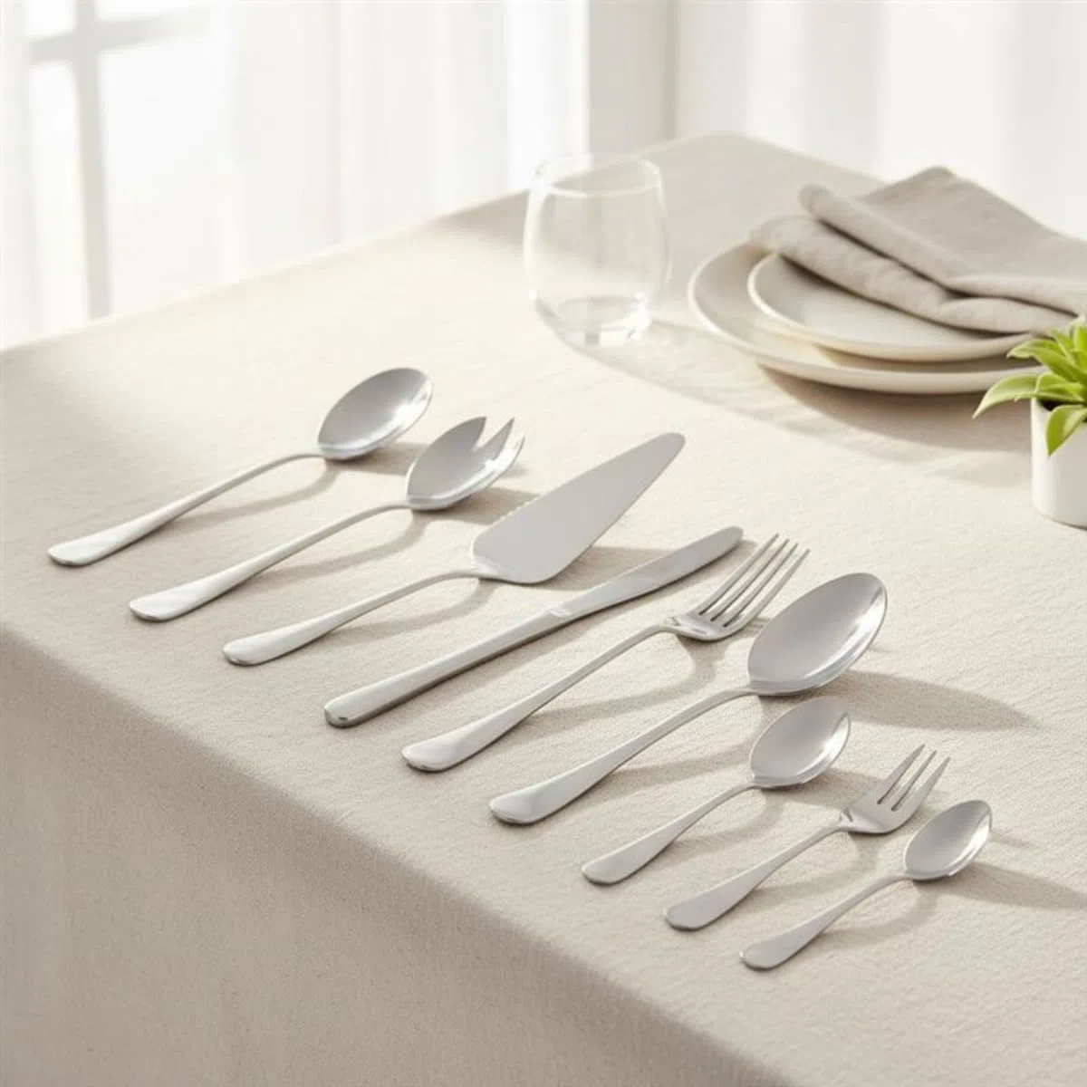 alpina Cubertería 75 Piezas para 12 Personas – Cubiertos Acero Inoxidable – Cubiertos Cucharas Tenedores Cuchillos Postre Café Té – Juego Completo Cocina Comedor