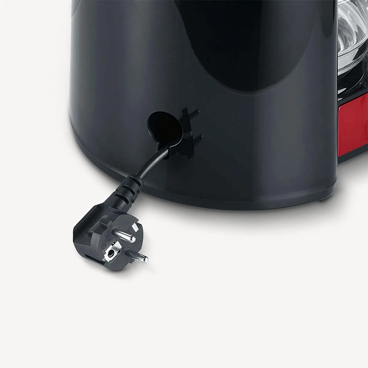 SEVERIN - Cafetera de goteo para 10 tazas, Cafetera de filtro / Cafetera americana con jarra de cristal, Con placa calefactora y desconexión automática, Negro / Rojo, KA 4817