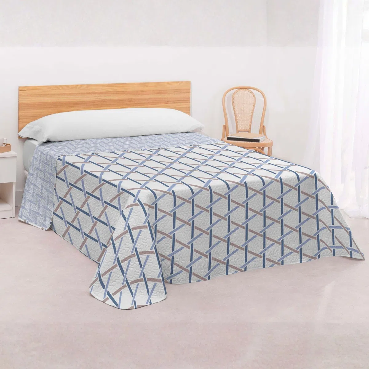 Donegal Collections Colcha Bouti Cama 180 Damy- Colcha Cama 180 Estampada Reversible - Colchas Verano - Primavera Acolchado Fino, Modernas - Cubre Cama Multiusos - Microfibra Extrasuave