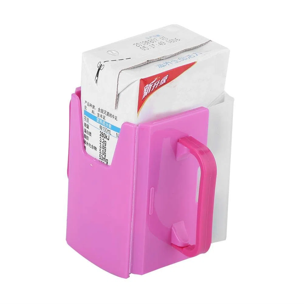 Zerodis Soporte para leche para bebés, soporte de bebida universal de plástico ajustable a prueba de derrames para Caja de jugo Caja de leche(Red)