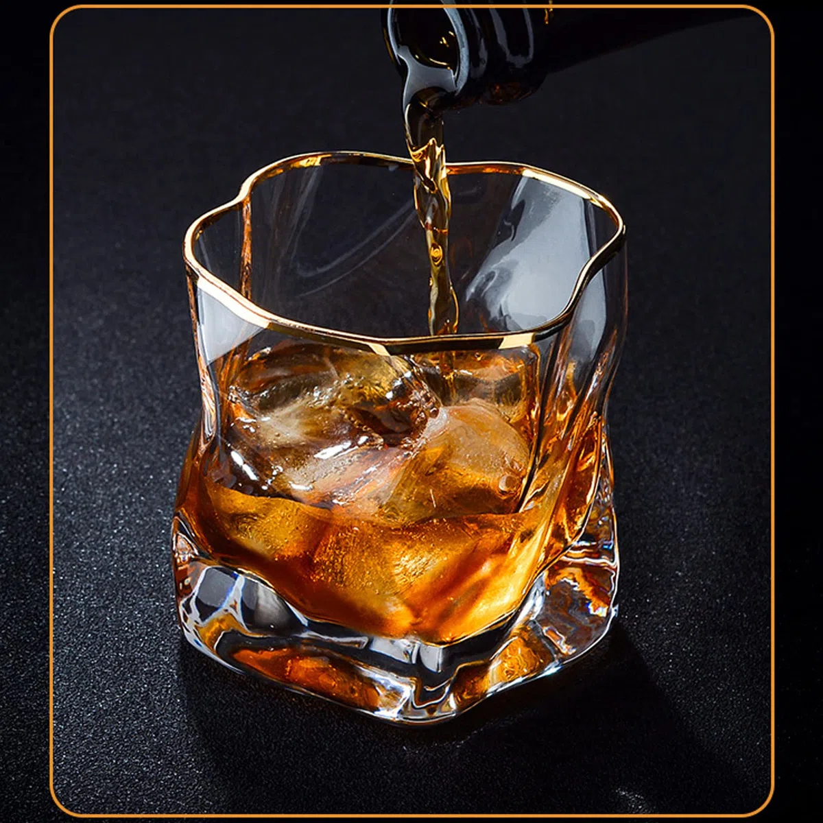 Juego de 2 vasos de whisky Bourbon de 280 ml, vidrio doble antiguo, cristal de whisky de cristal, vaso de ron adecuado para el hogar, bares, restaurantes y hoteles
