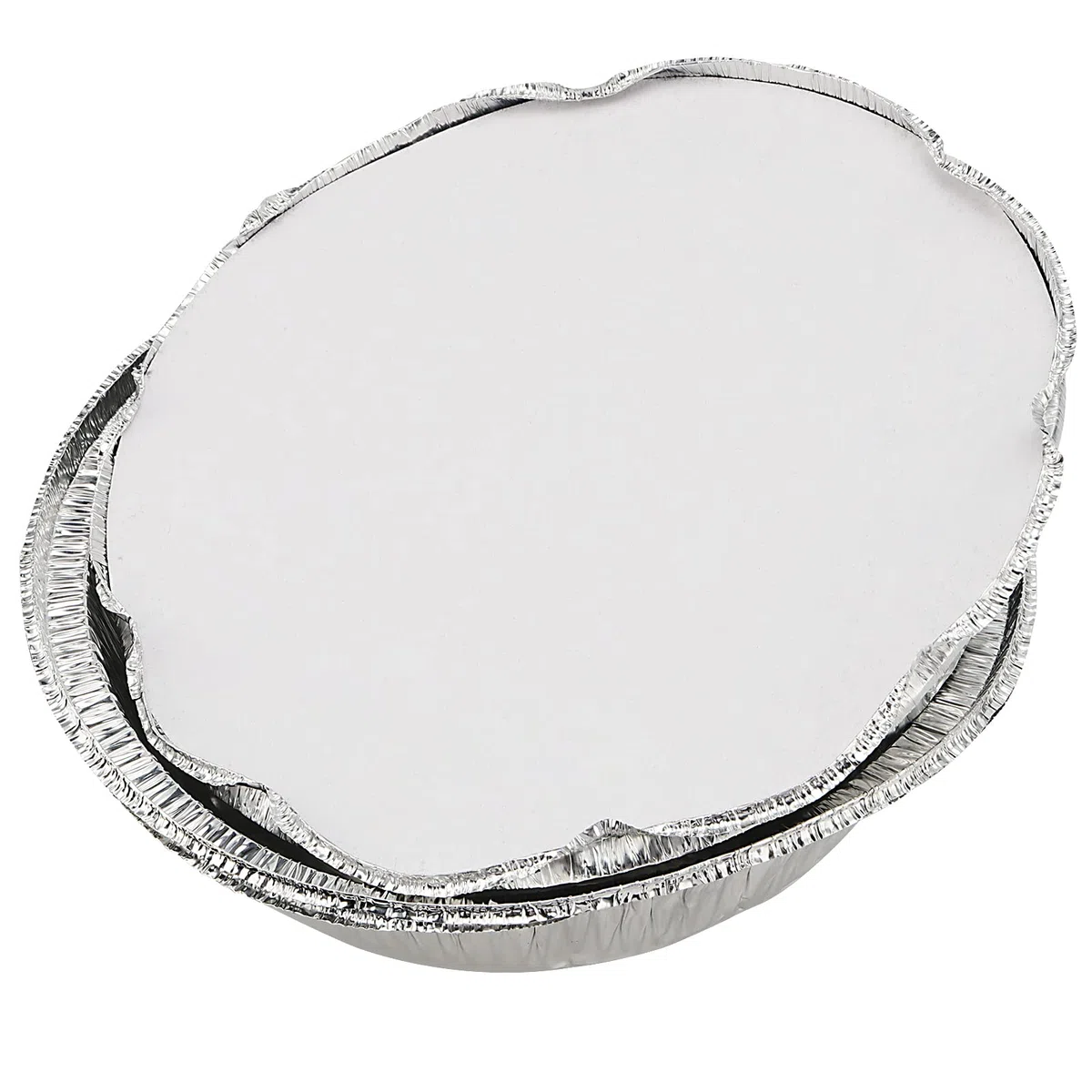 SINJEUN Paquete de 40 Bandejas Redondas de Papel de Aluminio de 8 Pulgadas Con Tapas, Para Pasteles y Flan