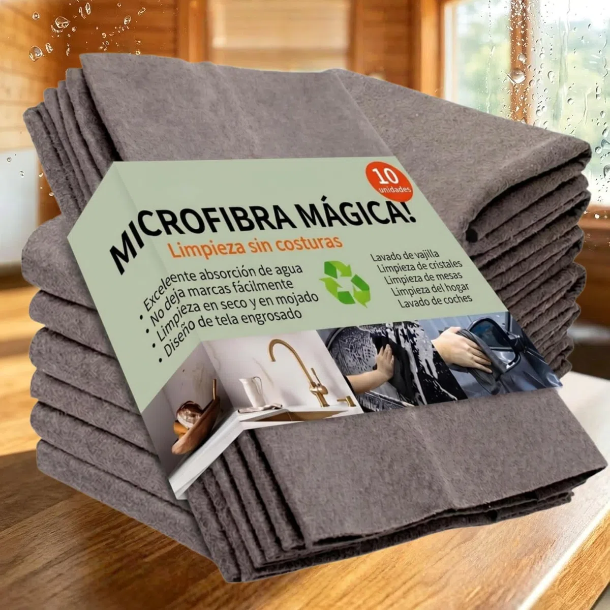 Paño Mágico Antonio Herato,10 Pcs Paños De Limpieza De Microfibra,30x40cm,Bayetas Reutilizables Multiusos Ultra Absorbentes Sin Pelusas para Hogar Cocina Cristales Ventanas Espejos