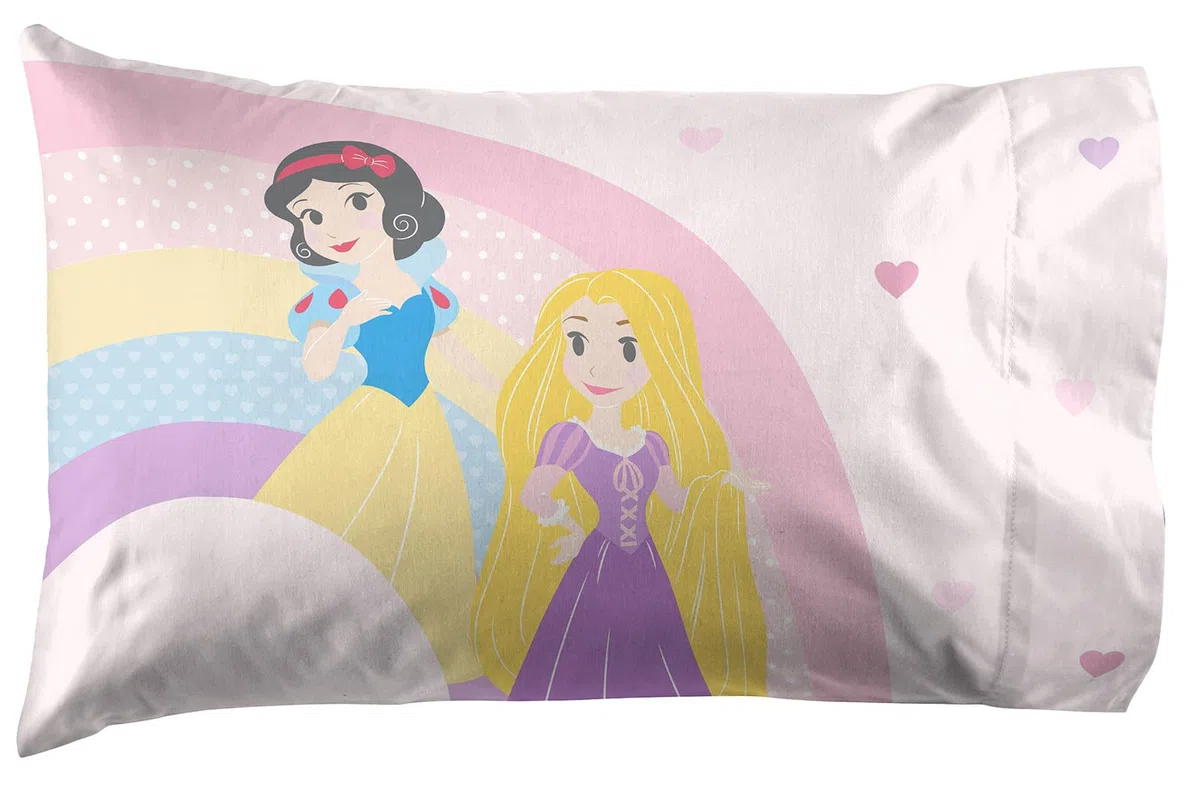 Jay Franco Disney Princesa Papel Cortado 100% Algodón Funda de Almohada 50 x 70 cm