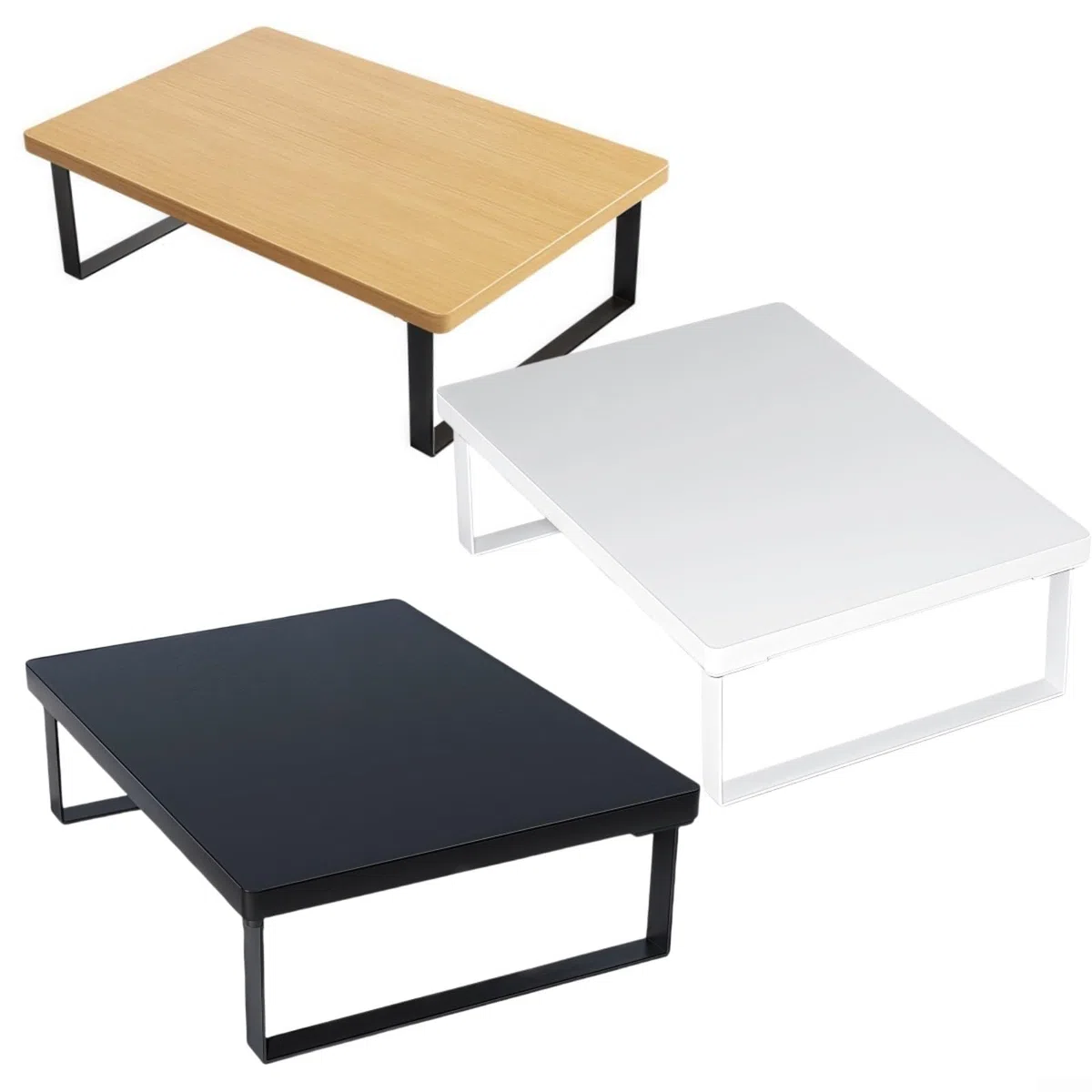 Soporte para microondas 40X30x8.5cm | Estante de metal y madera negro/blanco/amarillo | Base antideslizante, resistente para encimera de cocina, escritorio de estudio y almacenamiento