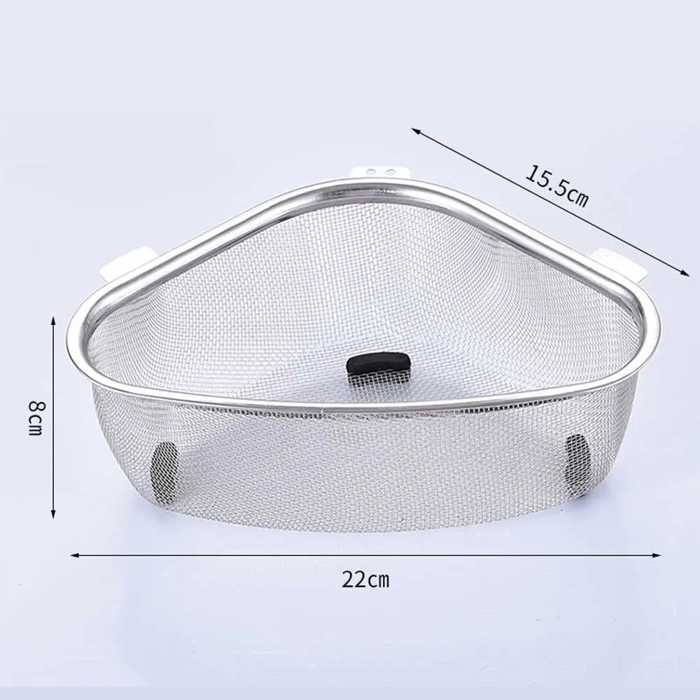 Cesta filtrante para fregadero, Escurridor de filtro colgante, cesta drenaje triangular acero inoxidable for fregadero cocina, colador alimentos