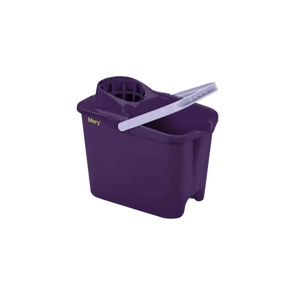 Mery | Cubo con Escurridor | Cubo para Fregar | Polipropileno | 14 Litros | Morado | Medidas: 31x25,5x39 cm
