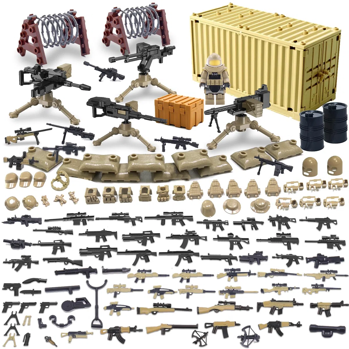 Juego de Armas Militares, 125 Piezas WW2 Armas Militares, WW2 Juguetes Militares, Armas Accesorios, Armas Figuras Modelo de Bloques, Regalos de Cumpleaños para Fans