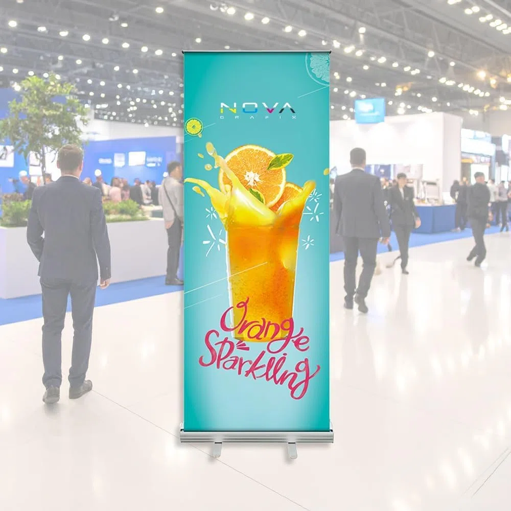 Genérico Estructura Roll Up 85x200 cm de Aluminio | Expositor Publicitario Retráctil | Soporte para Cartel, Banner o Pancarta | Incluye Bolsa de Transporte
