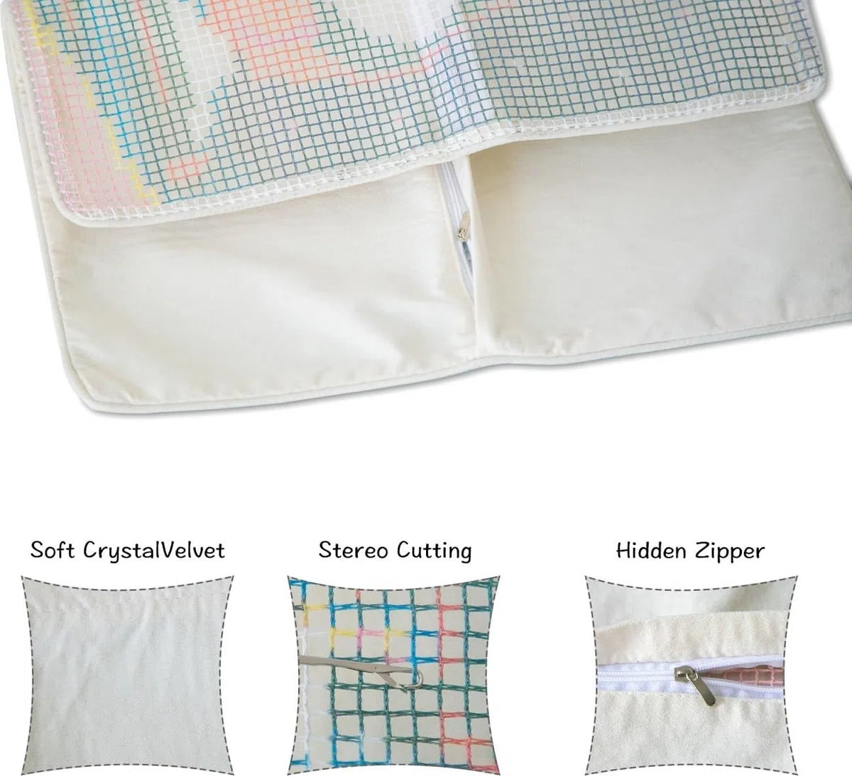 YOOTOM Kit de almohada de gancho de cerradura,Christmas Latch Hook Pillowcase Kits 43x43cm