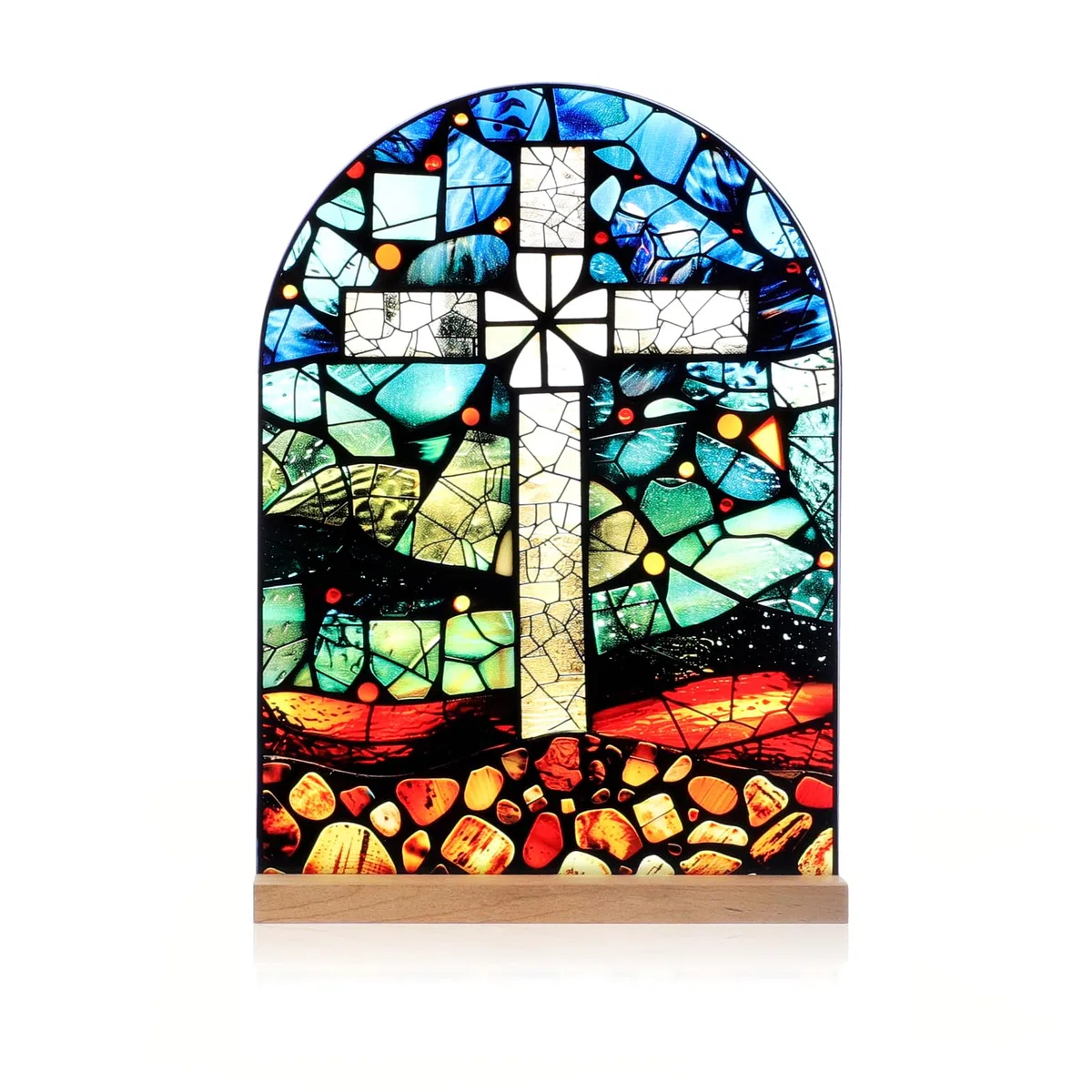 KMIMO - Estatua católica de acrílico para oficina, decoración de mesa, decoración de altar, regalos cristianos