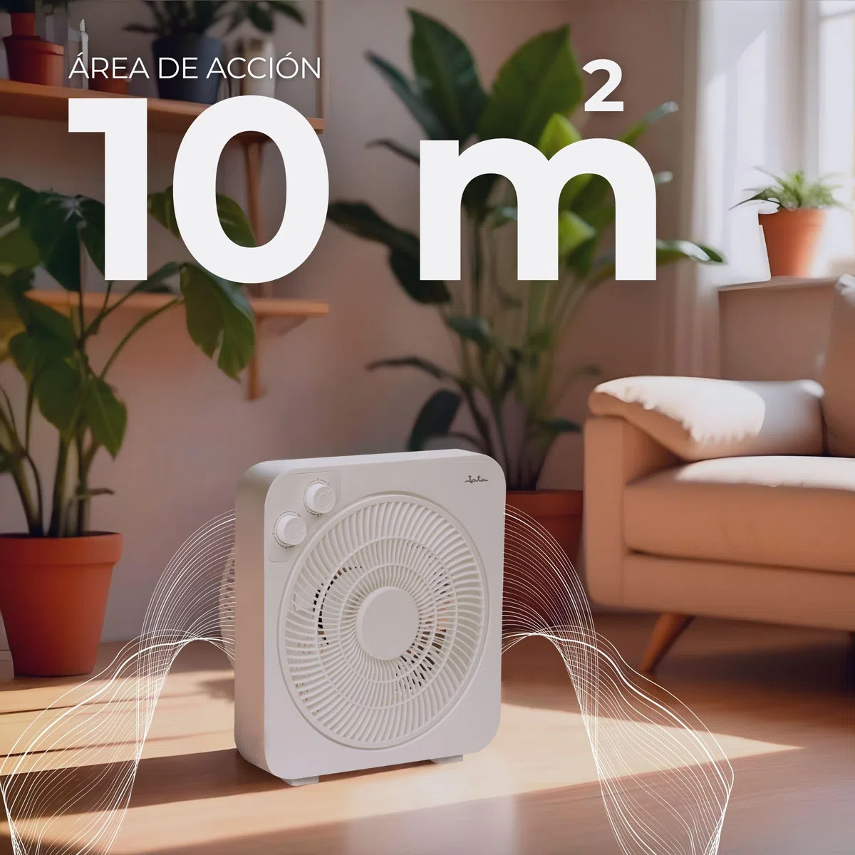 JATA JVVS3116 - Ventilador de Suelo 45W con Temporizador 120 min, Ventilador de Piso 5 Aspas, 3 Velocidades, Rejilla Giratoria, Ventilador Potente y Compacto
