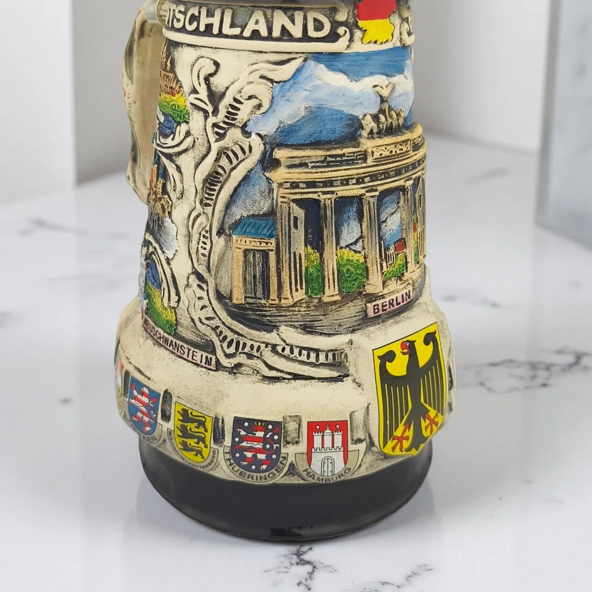 Jarra de cerveza con tapa, 0,7 l, diseño tradicional de Alemania, para casa, colección y festival de cerveza, idea de regalo para hombres, papá y amantes de la cerveza