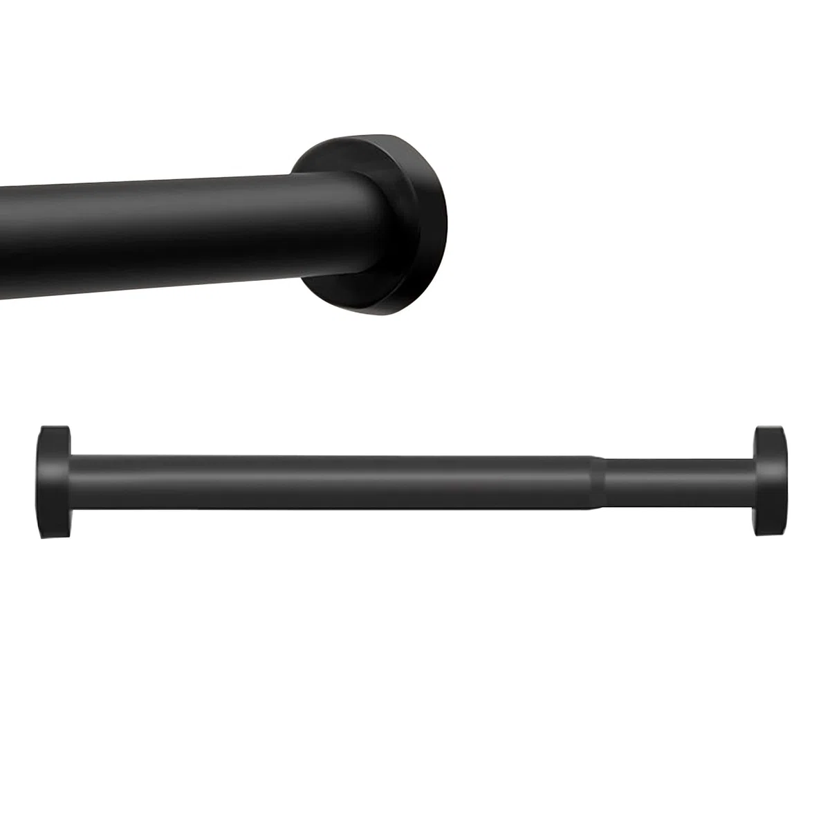 Adjuble - Barra de ducha sin taladrar, resistente al óxido, diámetro de 28 mm, diseño antideslizante para baño, sala de estar, dormitorio (negro, 120-220 cm)