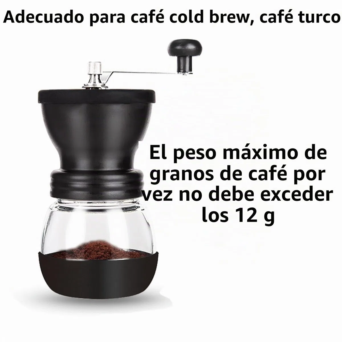 PARACITY Molinillo Cafe Manual con 2 Tarros de Cristal (325 ml cada uno),Molinillo Café con Núcleo de Molienda de Cerámica, Mmolinillo Café Manual/Portátil con Cepillo/Cuchara Para