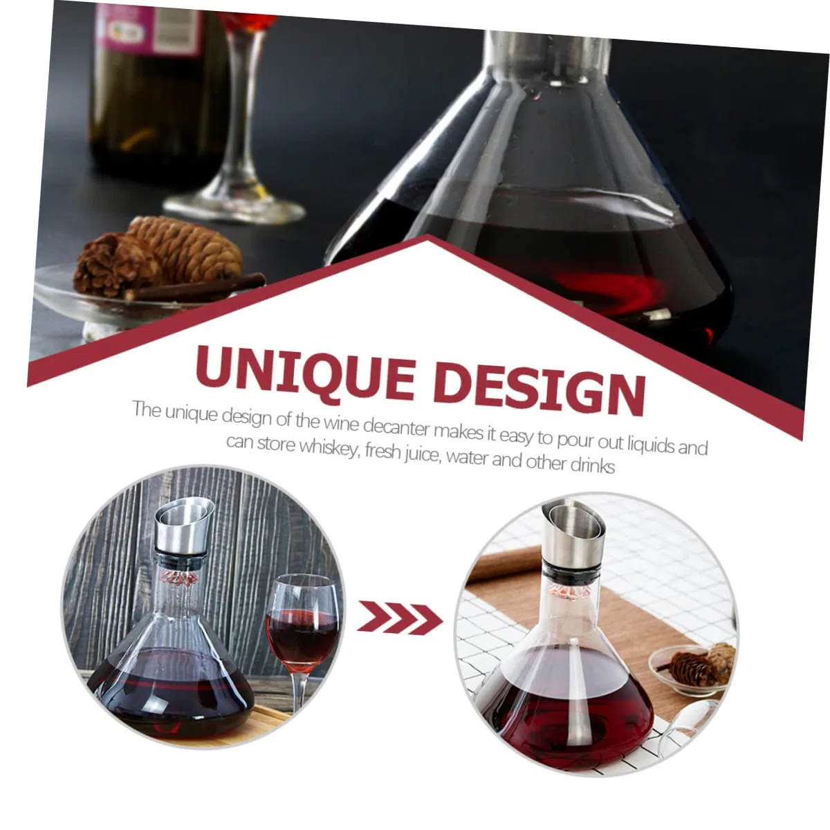 Cabilock jarra decantador de vino soplado a mano cristal dispensador de vino útil dispensador de vino tinto claro botella de vino Vidrio licorera dispensador de agua