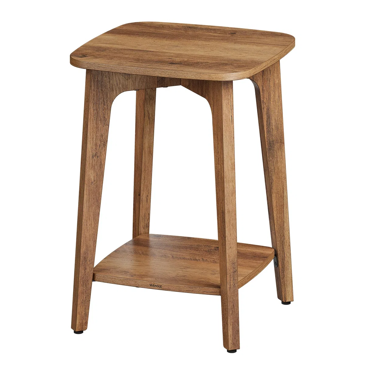 VASAGLE Mesa Auxiliar, pequeña Mesa Auxiliar Cuadrada con Estante Inferior, mesita de Noche para Espacios pequeños, Sala de Estar, Dormitorio, Color marrón Miel ULET236K01