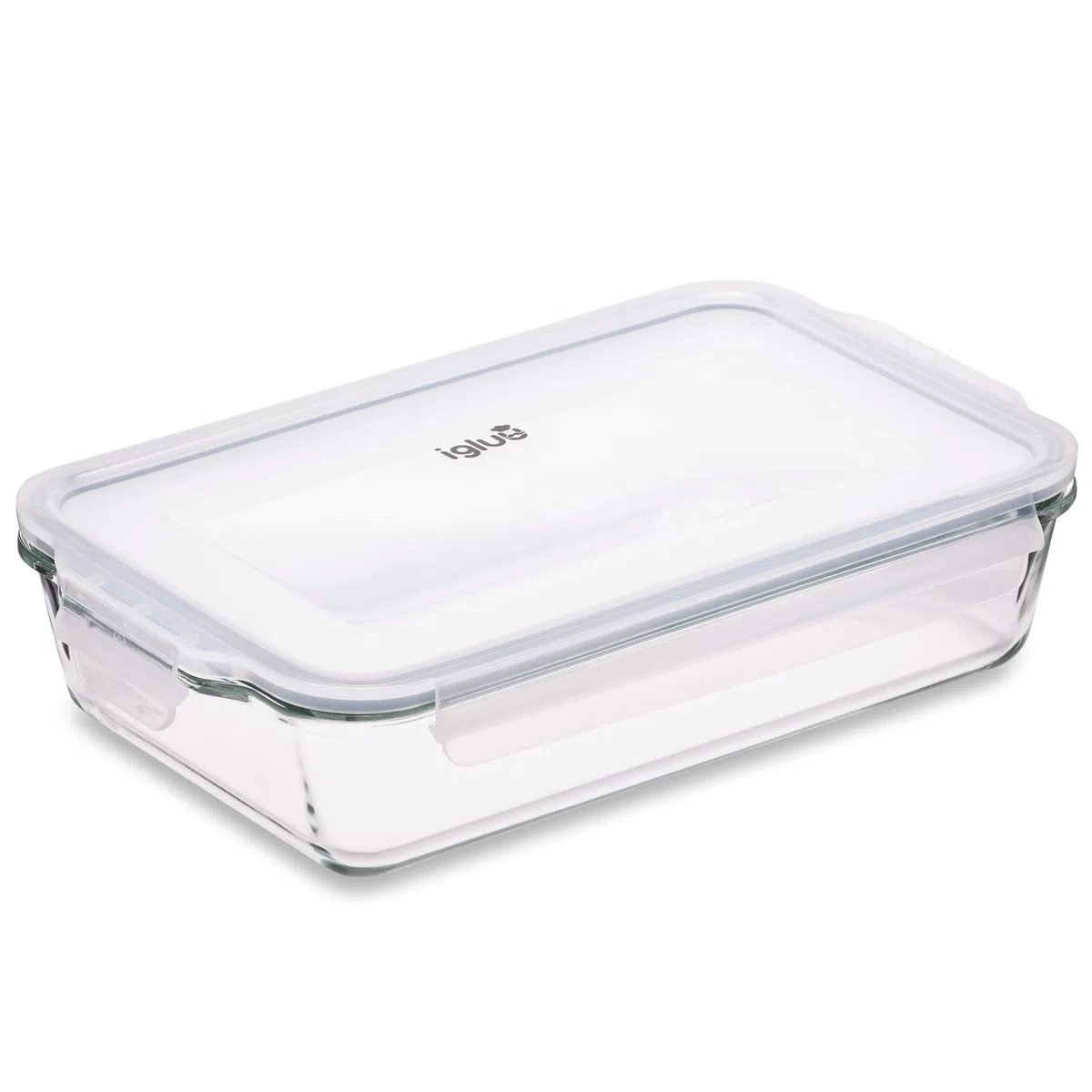 Igluu Meal Prep Fuente de Cristal para Lasagna con Tapa – Hermética Sin BPA – Aptos para Horno, Microondas, Congelador y Lavavajillas – 2.2L – Vidrio de Borosilicato