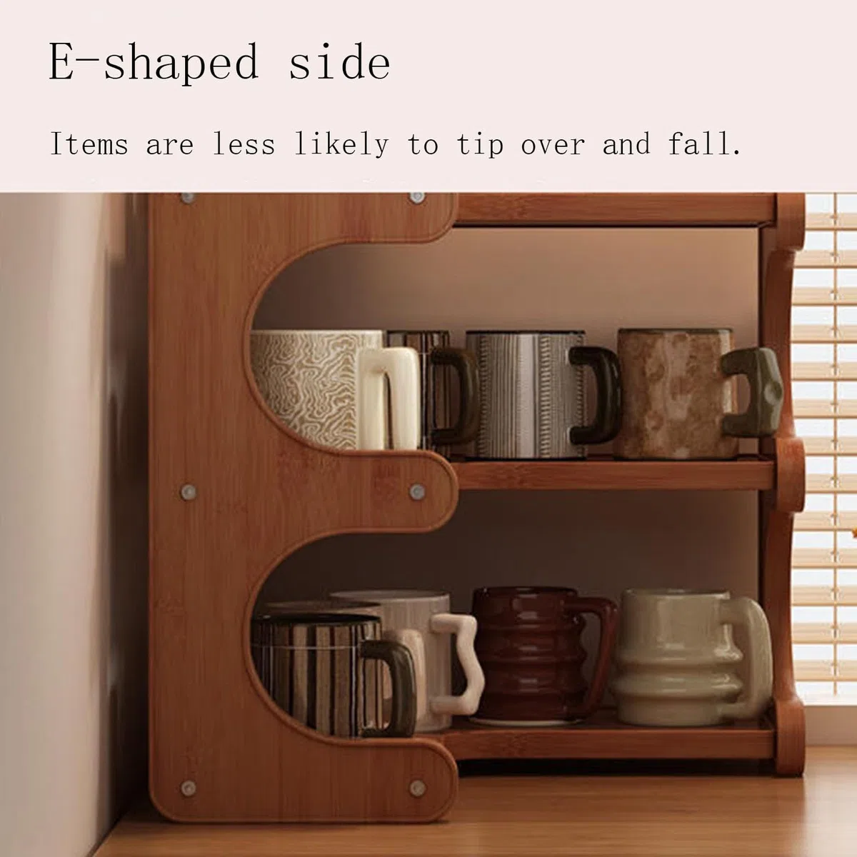 Estante esquinero de madera de 3 niveles, pequeño estante de exhibición de escritorio for libros y tazas, organizador de encimera multifuncional(13cm)