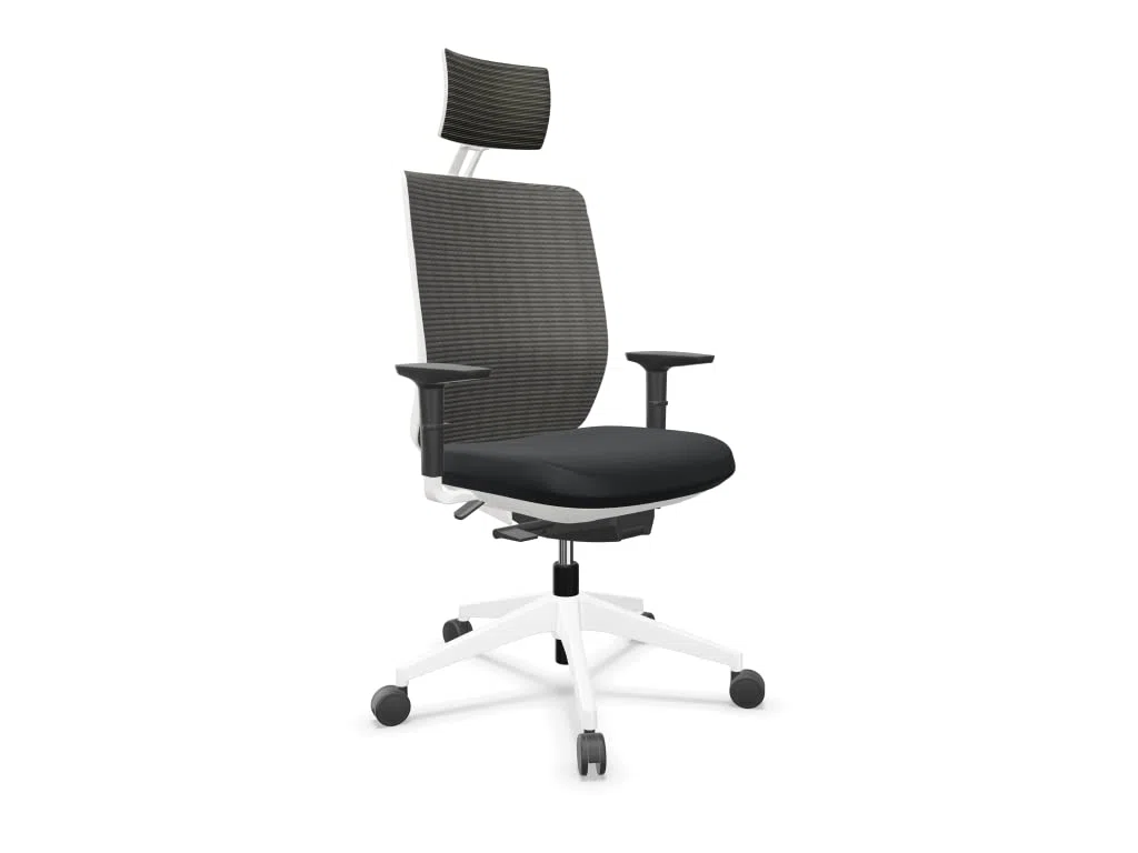 Silla de Escritorio ergónomica Actiu Trim | White and Black Silla de Oficina Profesional