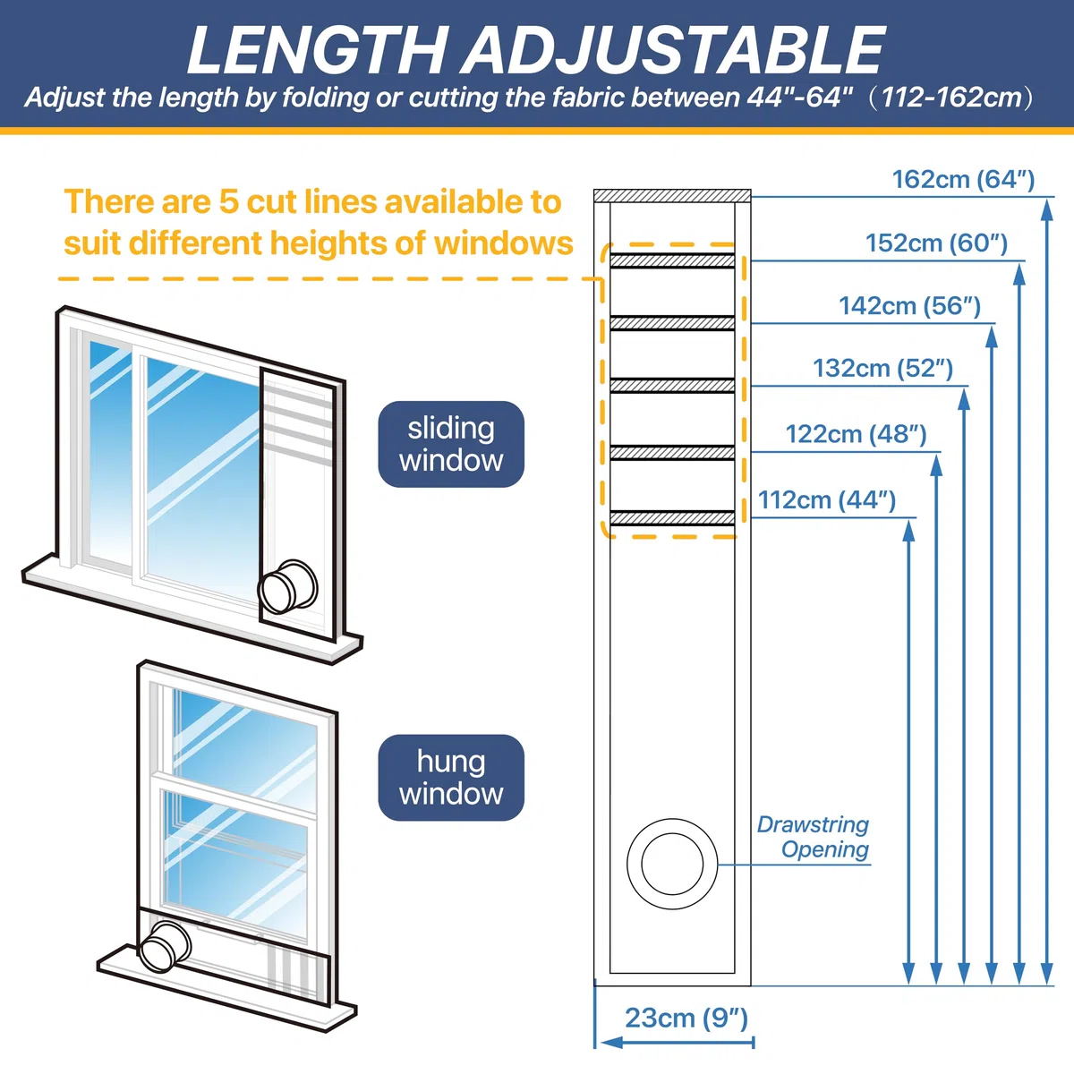 Loviga Kit de Sellado para Ventana de Aire Acondicionado Portátil, Efecto de Sellado 100% para AC y Secadora, Ajustable 23x102cm, Impermeable y Fácil Instalación