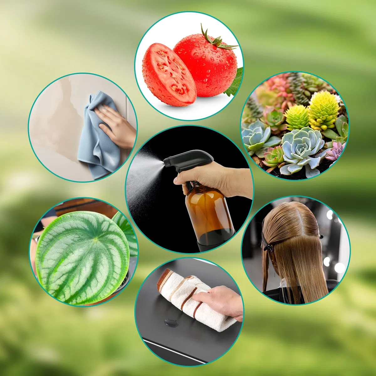 3 botellas de vidrio de 500 ml, botella de spray de agua vacía ámbar para plantas de cabello, aceites esenciales, ajustes de flujo de pulverización recargables con pulverizador de gatillo