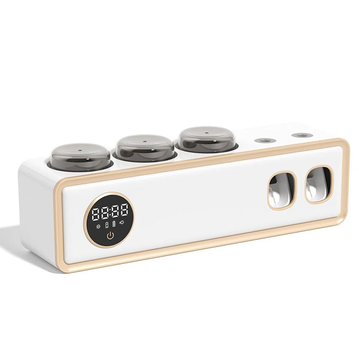 Esterilizador inteligente Uv, organizador sin perforaciones, Set de accesorios de baño, soporte para cepillos de dientes, soporte para cepillos de dientes Uv, sin perforaciones inteligentes,White