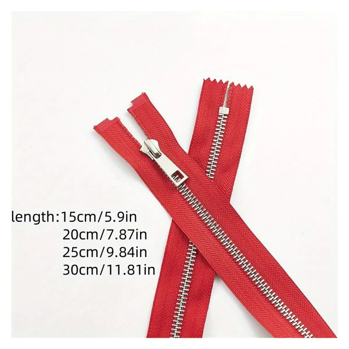 5 piezas de 15-30 cm 5# cremallera de metal de aleación de dientes plateados en Y dientes lisos, bolsillo de piel (azul profundo, 30 cm)