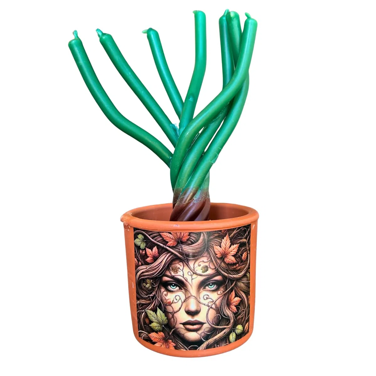 RITUAL DE LA NOCHE DE SAN JUAN PARA ELIMINAR ENERGÍAS NEGATIVAS Y PEDIR DESEOS CON MACETA, ÁRBOL DE VELAS, TIERRA LITÚRGICA, CERILLAS, PERGAMINOS Y CONOS DE INCIENSO.