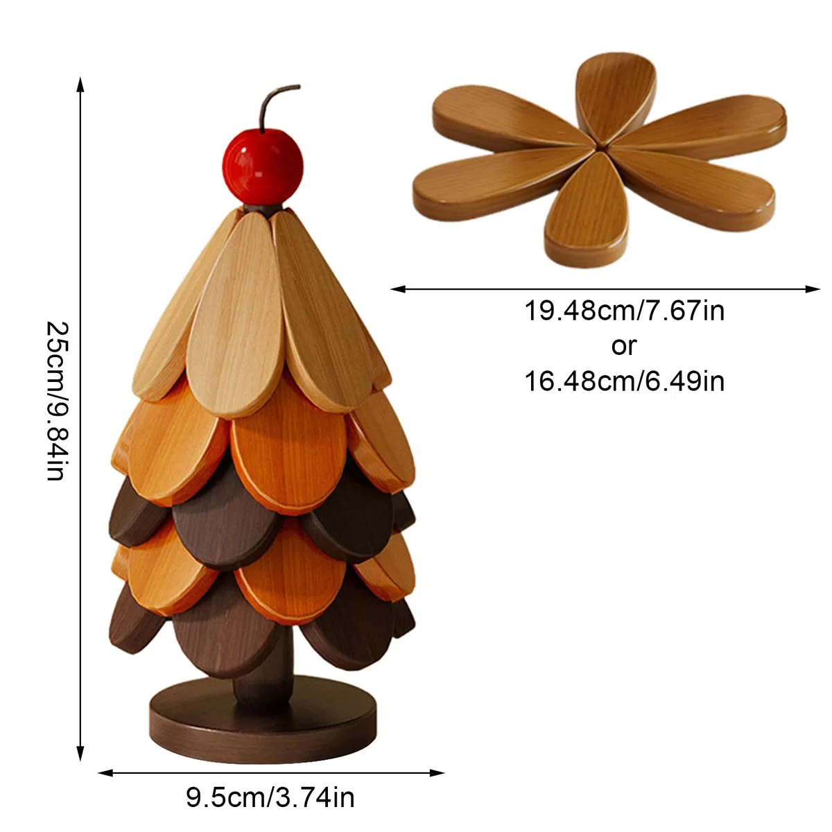 Juego De Salvamanteles Árbol De Navidad,5 Piezas Posavasos Plegables - Posavasos para Bebidas Resistentes Al Calor con Base,para s Calientes Encimera De Cocina Sartén Bol Navidad